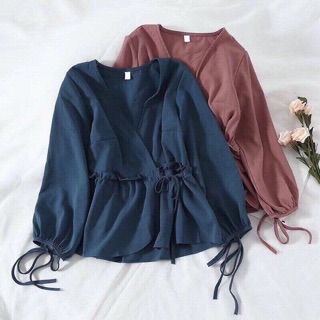 Áo peplum bigsize ( combo quần thanh lam)