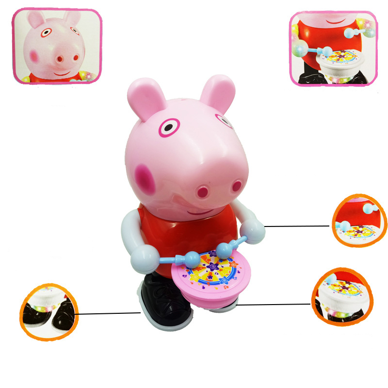 New LED Music Dance Hero Robot Pokemon Dancing Detective Pikachu Cute Pegga Pig Kids Toys Hot Sale