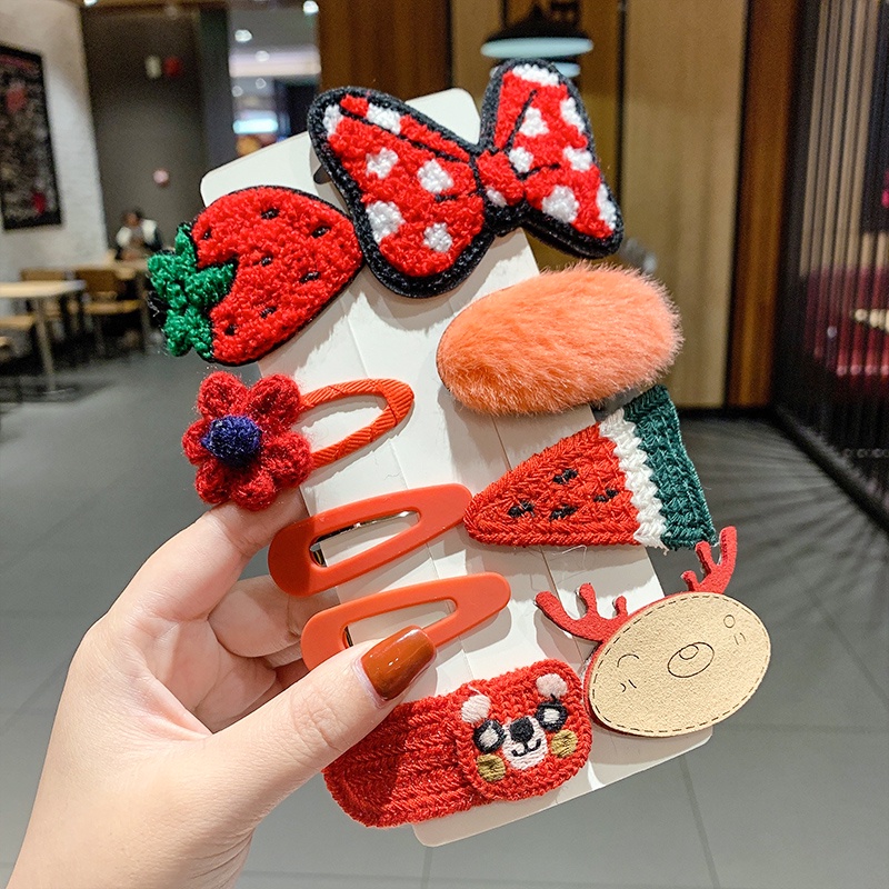 Bộ kẹp tóc mái đáng yêu phong cách 2021 cho bé gái