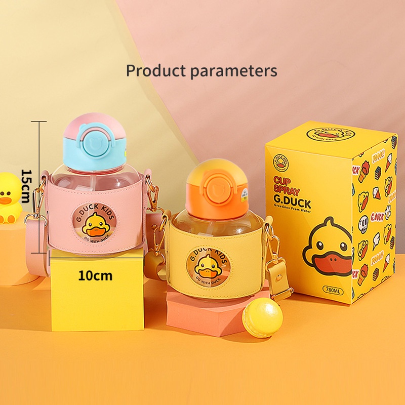 ONLY HOUSE Bình Nước Nhựa Họa Tiết Hoạt Hình Có Ống Hút Sang Trọng Cho Nam Nữ