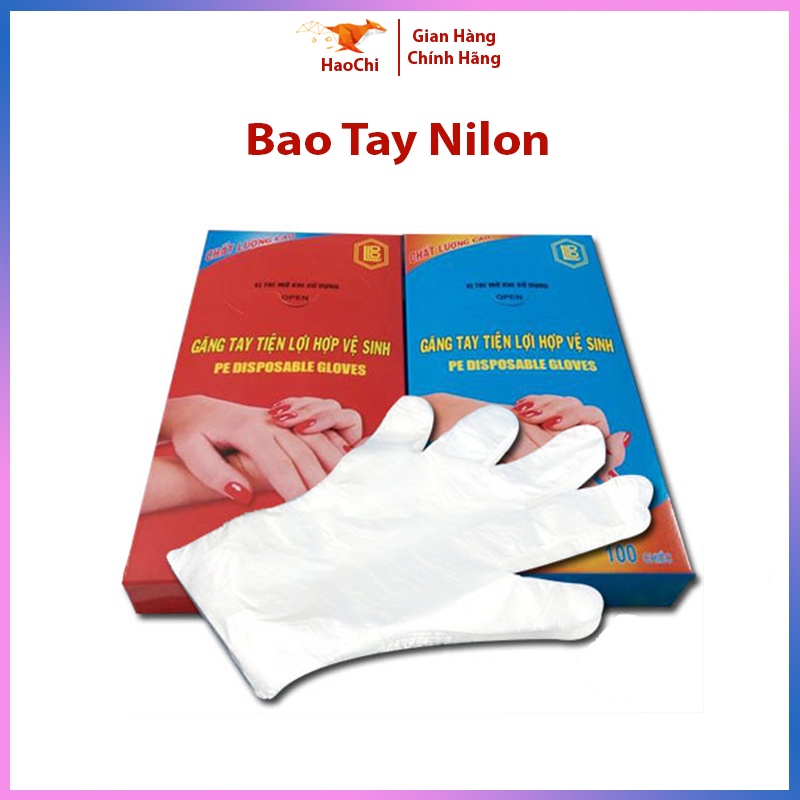 Găng bao tay nilon dùng 1 lần dày dặn