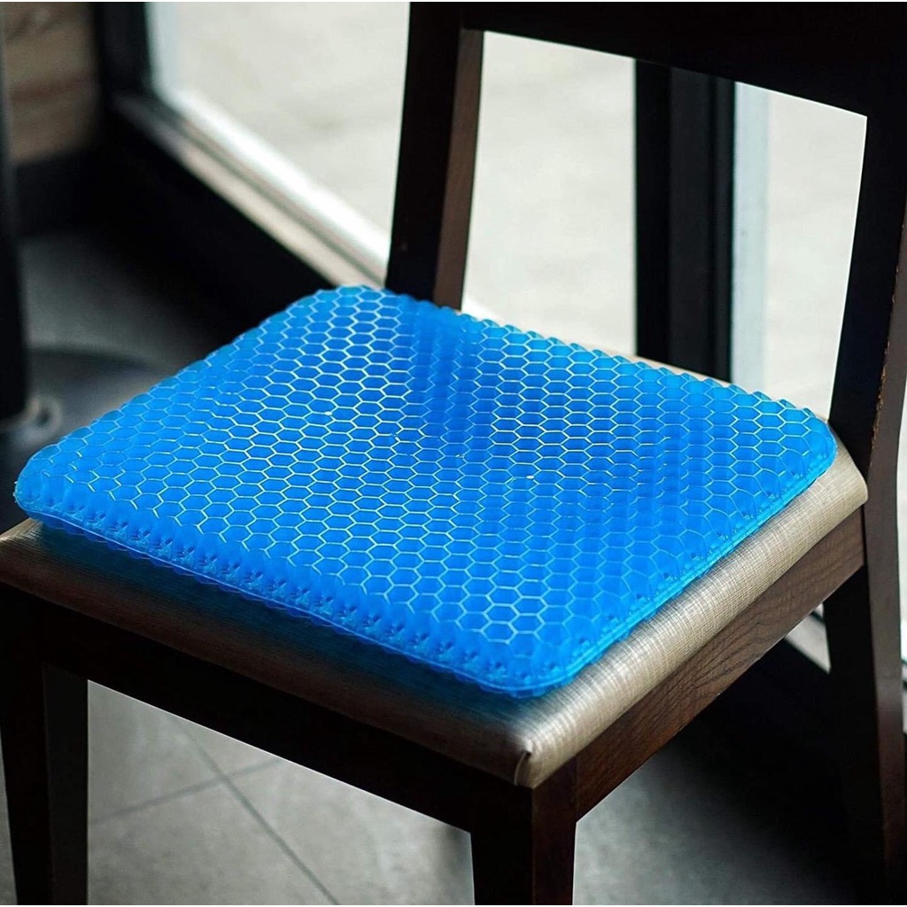Đệm Ngồi Silicon 3D, Đệm Lót Ghế xe Ô tô Thoáng Khí, Chống Mỏi lưng, trĩ, Đàn Hồi Tốt Kèm Vỏ