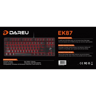  Phím cơ DareU DK87 BH 2 năm chính hãng (Black/White) - Bản mới DareU EK87