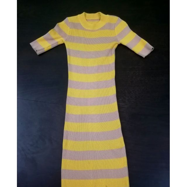 Đầm ôm body thun gân sọc (dài 91cm)