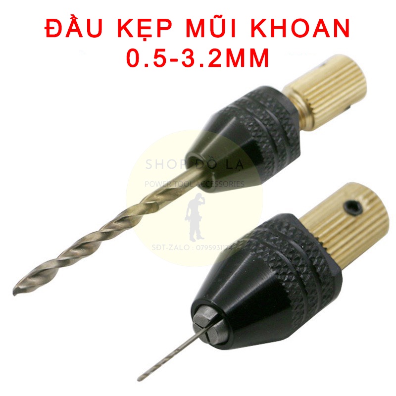 Đầu Kẹp Mũi Khoan Mini Cho Động Cơ Điện, Motor Trục 2mm/2.3mm/3mm/3.17mm/5mm