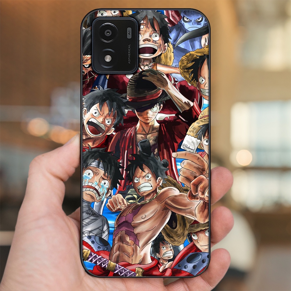 Ốp lưng Vivo Y01 viền đen in hình Luffy One Piece