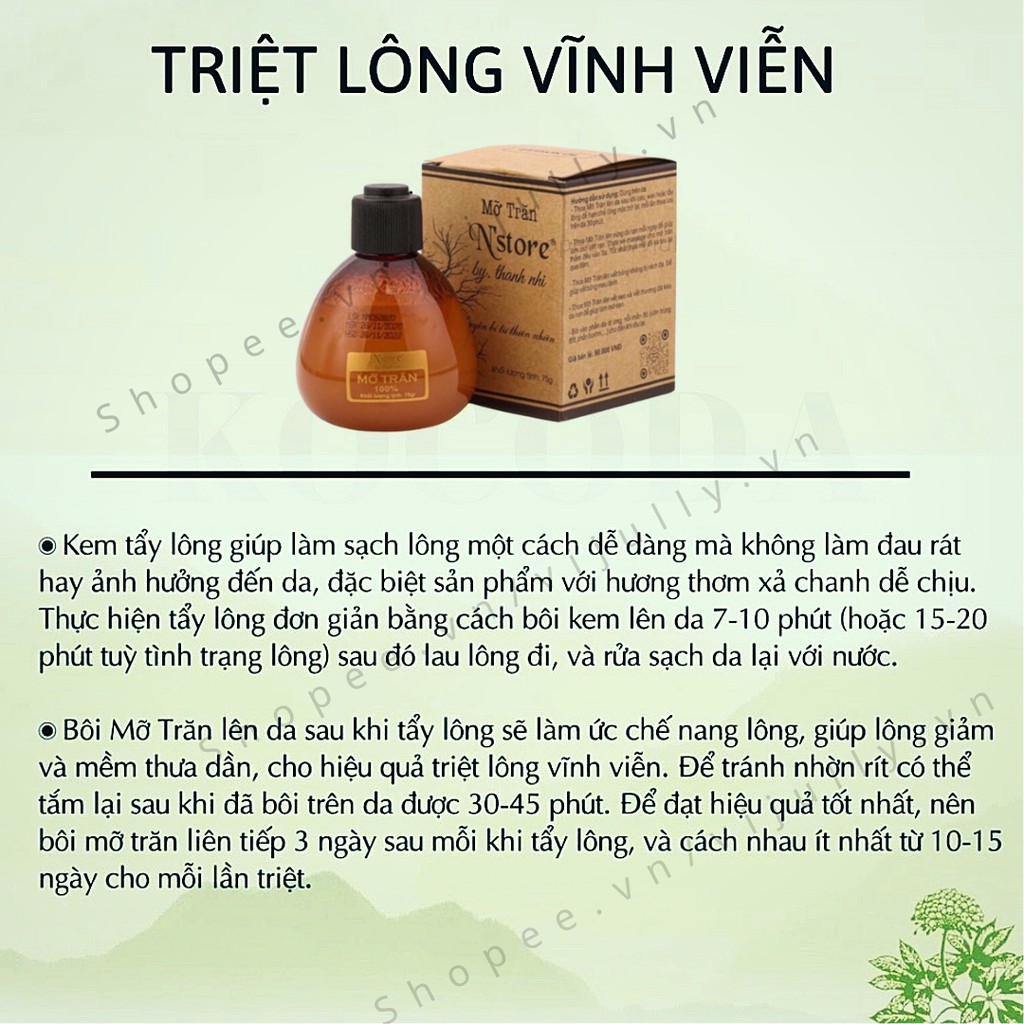 Mỡ Trăn Nguyên Chất N Store Triệt Lông [ CHÍNH HÃNG] Giúp Dưỡng Ẩm Da, Lành Vết Bỏng, Mờ Rạn Da Cho Bà Bầu