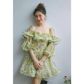 Váy hoa trễ vai viền bèo háck dáng QD_Fastion chất Voon xịn xò cao cấp