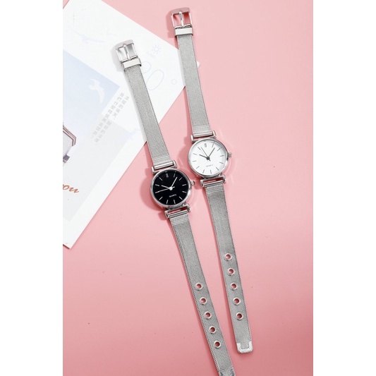 Đồng hồ thời trang nữ Ulzzang mặt tròn sang trọng kiểu dáng basic