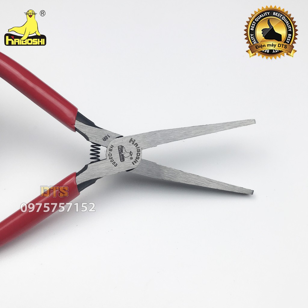 Kìm nhọn không răng cao cấp HAIBOSHI 6 inch/ 150mm, kìm không răng cưa bẻ kính, làm trang sức, mỹ nghệ, chế tác kim hoàn