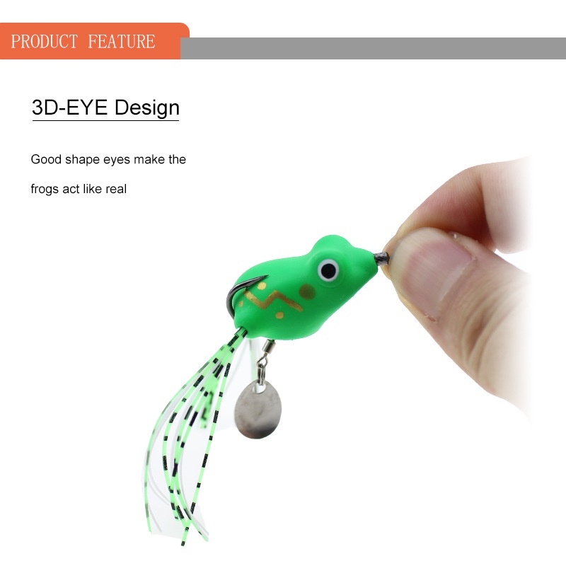 Mồi Câu Cá Hình Con Ếch Mềm 3.5cm 5g