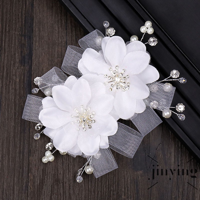 GETNOIVAS Cài tóc dạng lưới đính ngọc trai thời trang Hàn cho nữ