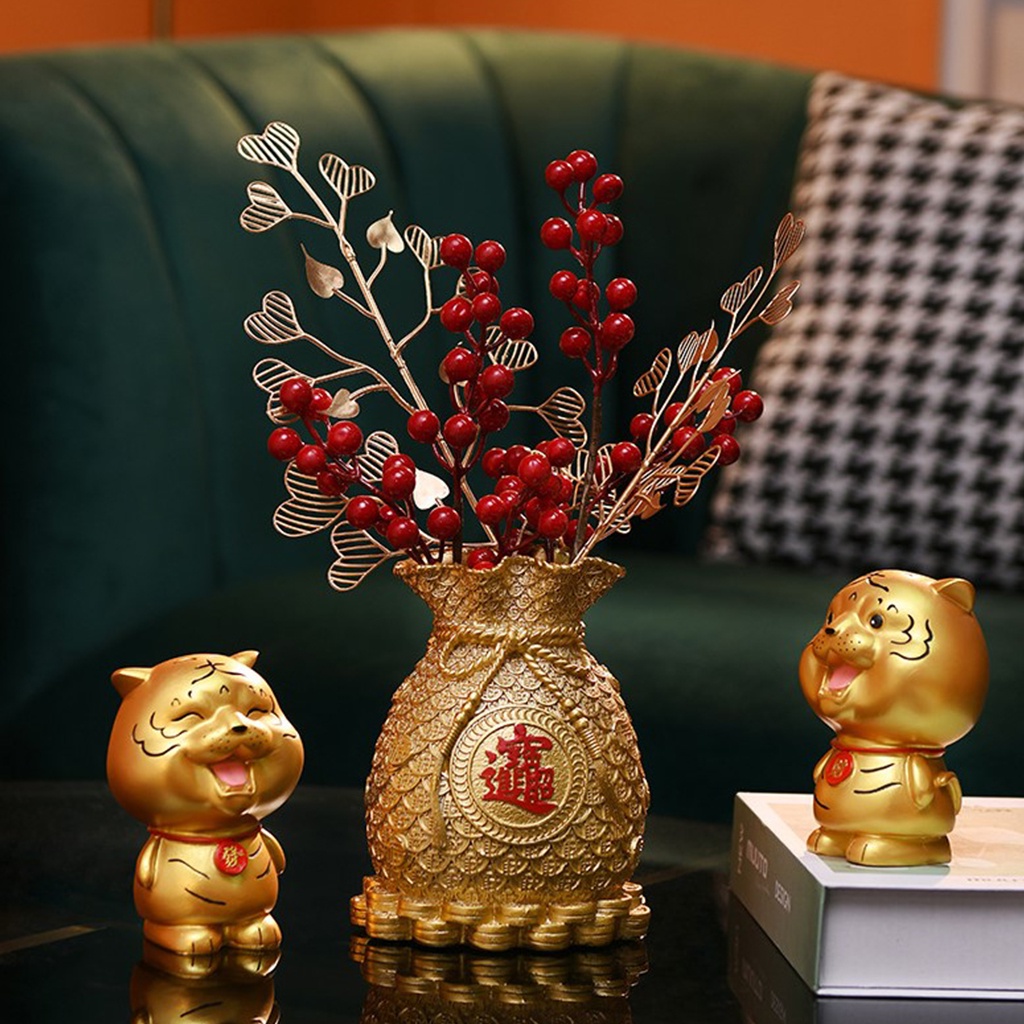 Giá đỡ hình dáng chú hổ vàng để đồ khô/ trang trí nhà cửa dịp tết