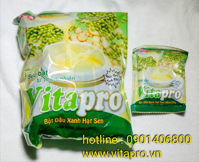 BỘT ĐẬU XANH HẠT SEN 350GR ( CÓ ĐƯỜNG) - MÁT GAN , THANH LỌC