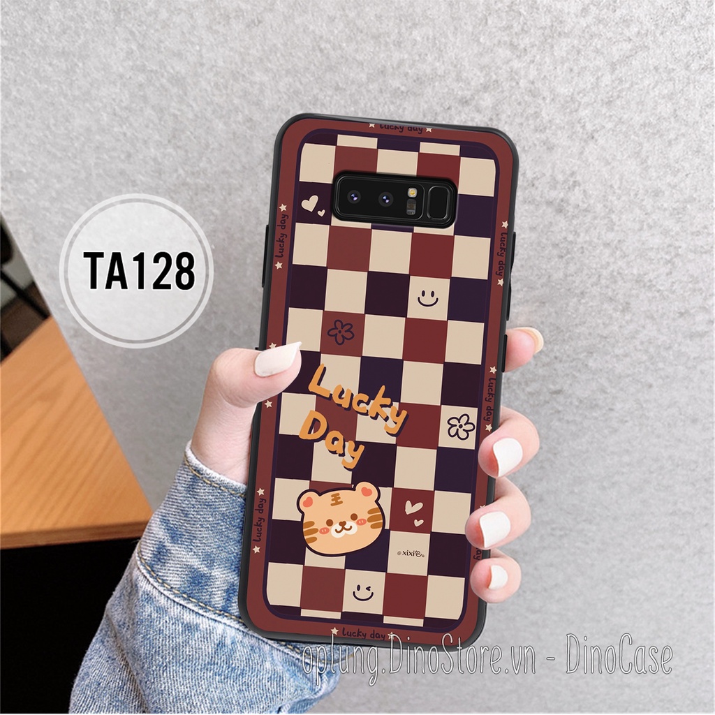 Ốp lưng Samsung Note 8/Note 9/S8/S8Plus/S8+ in hình họa tiết kẻ Caro đen đỏ thời trang viền dẻo bảo vệ camera, bền đẹp.