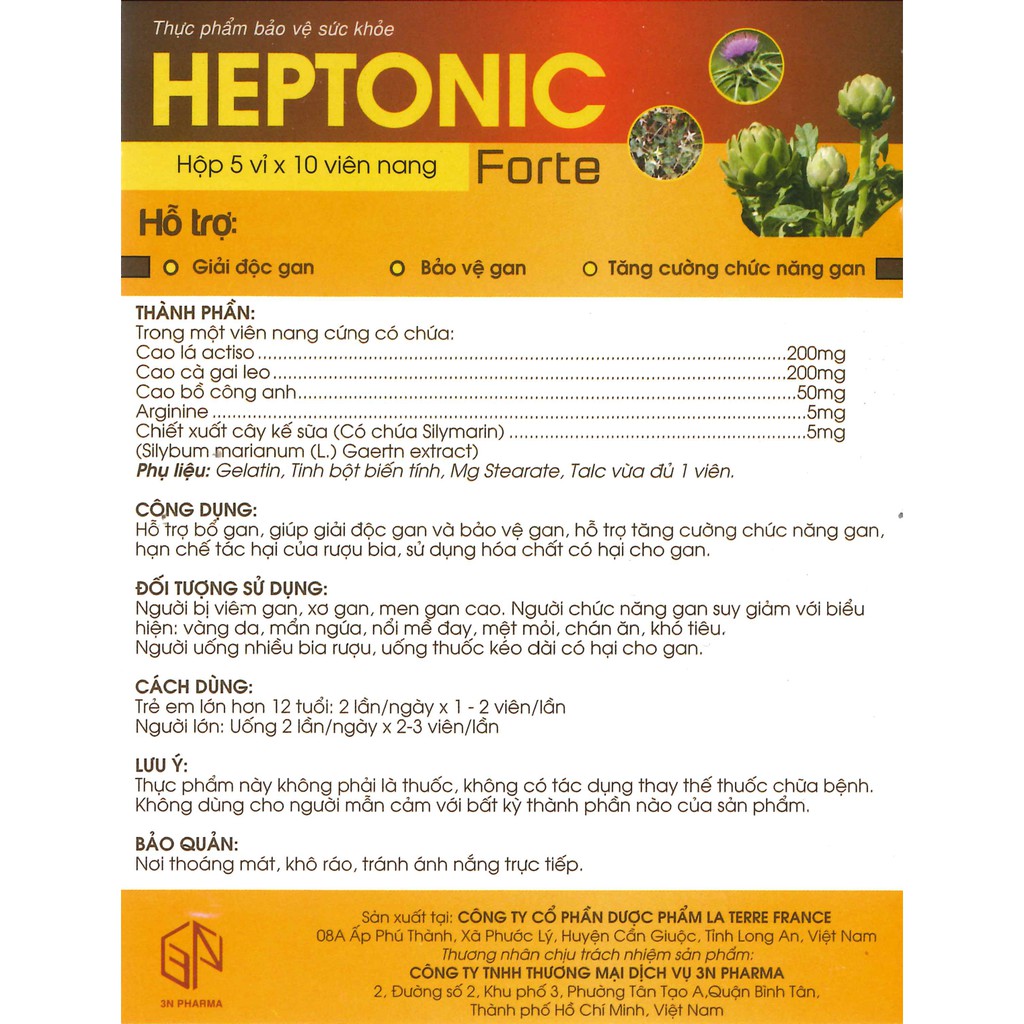 Hộp 50 viên Heptonic Forte-  giải độc gan và bảo vệ gan và tăng cường chức năng gan | BigBuy360 - bigbuy360.vn