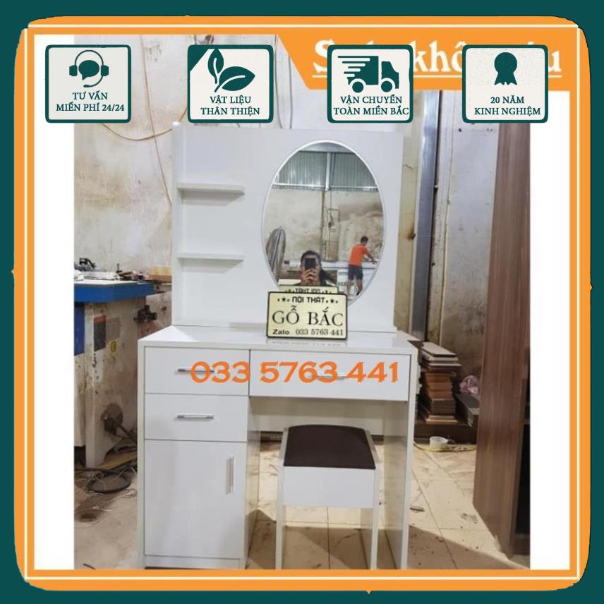 GIÁ GỐC - Bàn trang điểm bàn makeup bàn phấn gỗ MDF phủ melamin kích thước 80x40x130cm tặng kèm ghế