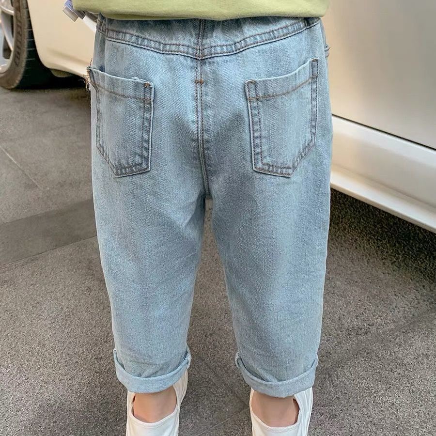 Quần Jean Dài Dáng Rộng Thiết Kế Rách Phong Cách Hàn Quốc Thời Trang Mùa Hè 2023