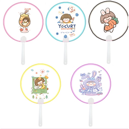 Quạt trong usagyuuun QTI6 hoàng thượng mèo capoo hoa cúc pusheen roro jump gấu dâu tây lotso thỏ stella cáo lina