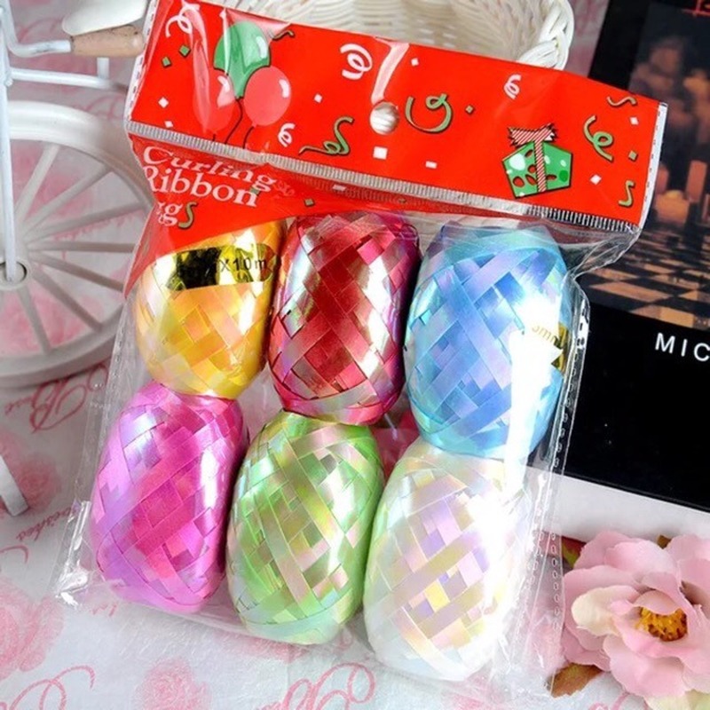 6 Cuộn Dây Ruy Băng Lấp Lánh Dùng Trang Trí Tiệc