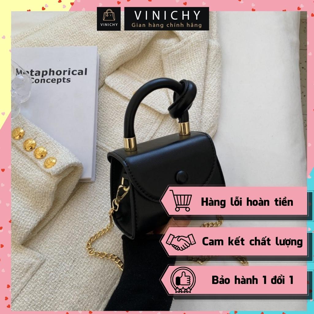 Túi xách Mini nữ đeo chéo, túi đi chơi, đi học VINICHY, da đẹp cao cấp size 13cm HA268