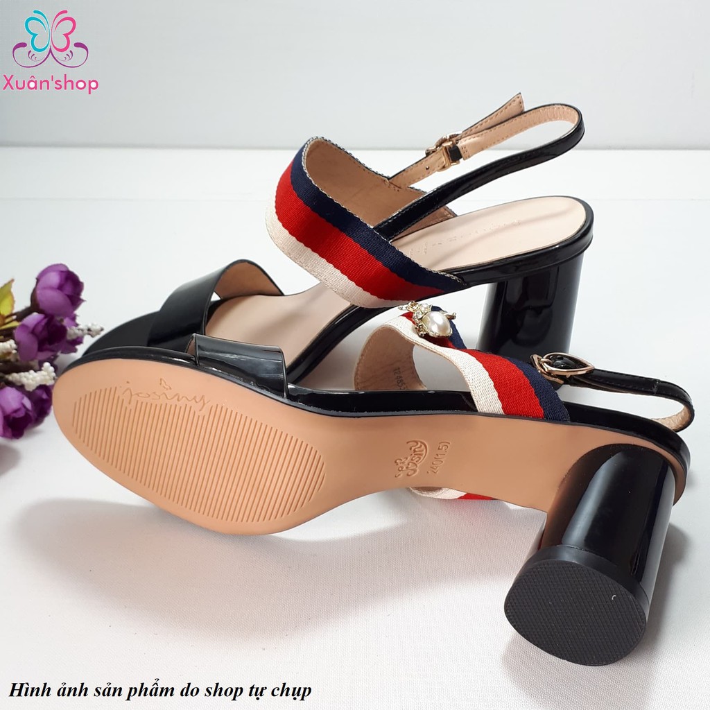 Sandal hãng Josiny da bóng gót trụ tròn cao 8cm (size 34-220)