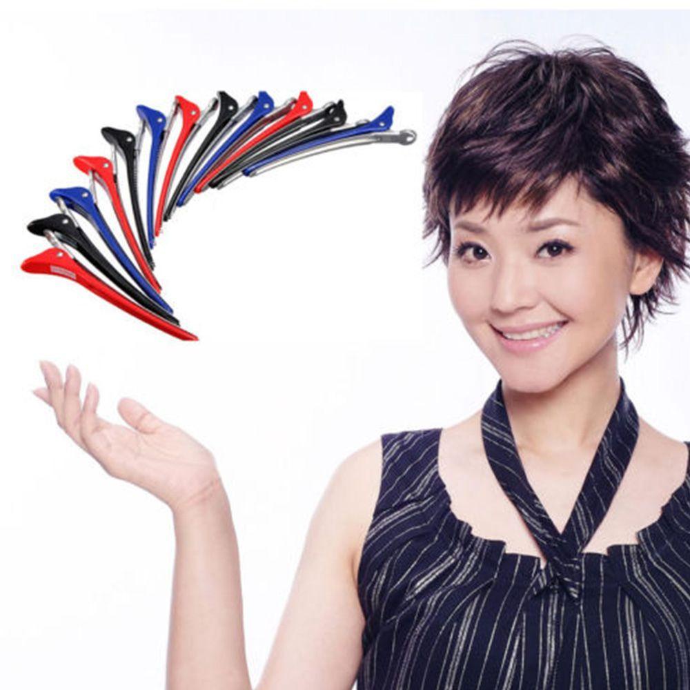 Set 12 Kẹp Tóc Bằng Nhựa Và Nhôm Tiện Dụng Cho Salon Làm Tóc