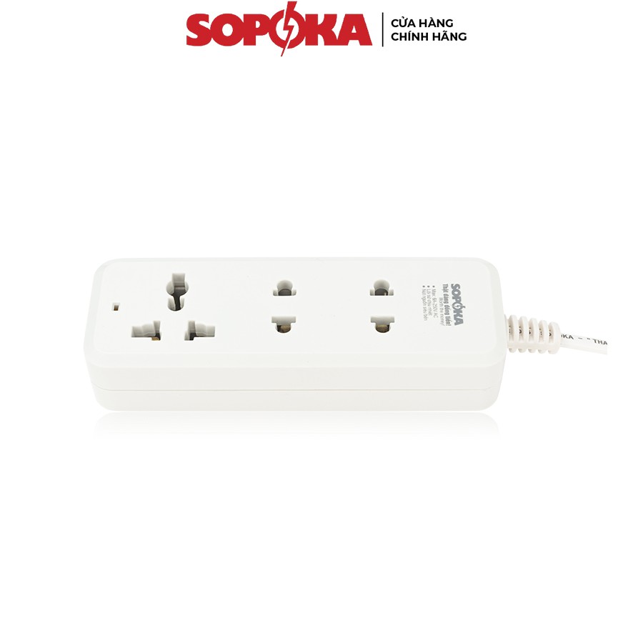 Ổ 3 cửa chịu tải 2200W SOPOKA 3C2 dây 2,5M-4,5M