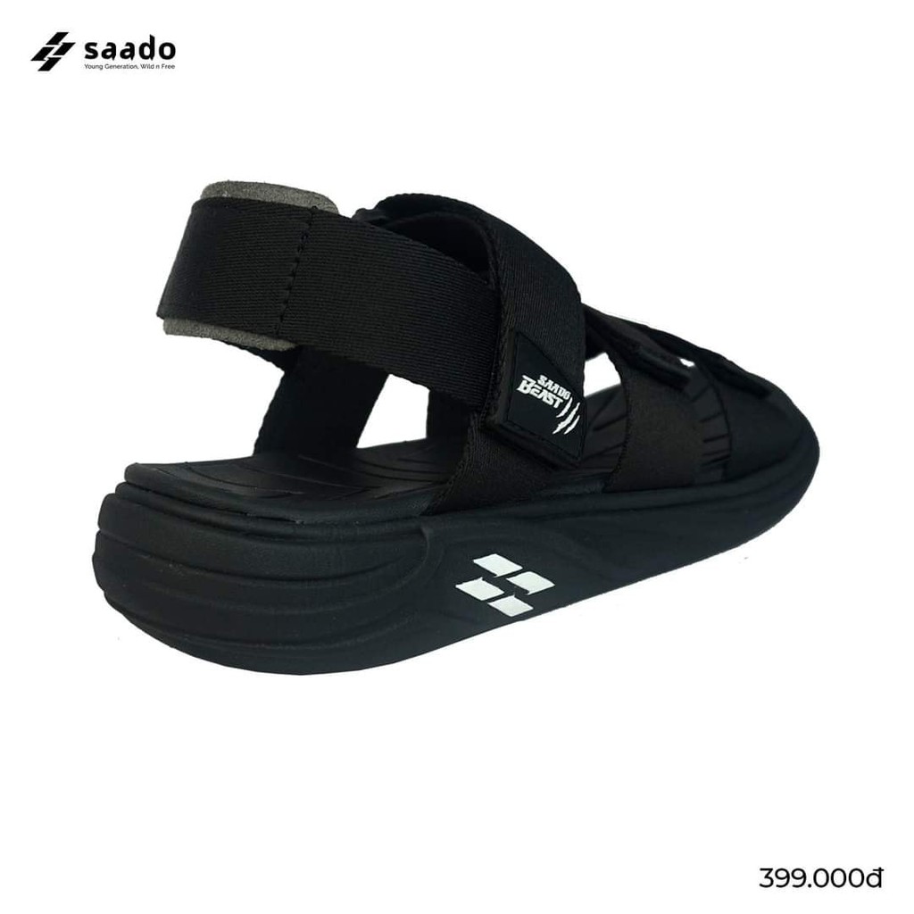 [CHÍNH HÃNG] SANDAL SAADO | EM01 – Metal  – Màu Đen Trơn | Giày Sandal Quai Ngang Thương Hiệu Mỹ Cao Cấp