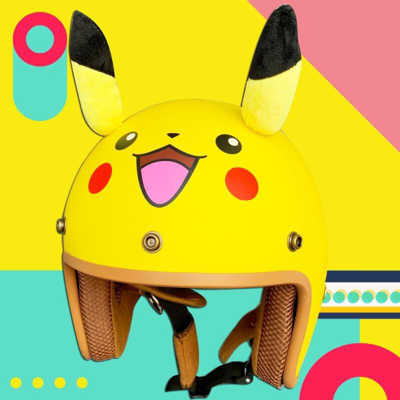 [HOT] Mũ bảo hiểm  Pikachu 3/4 đầu - Nón bảo hiểm pikachu cao cấp