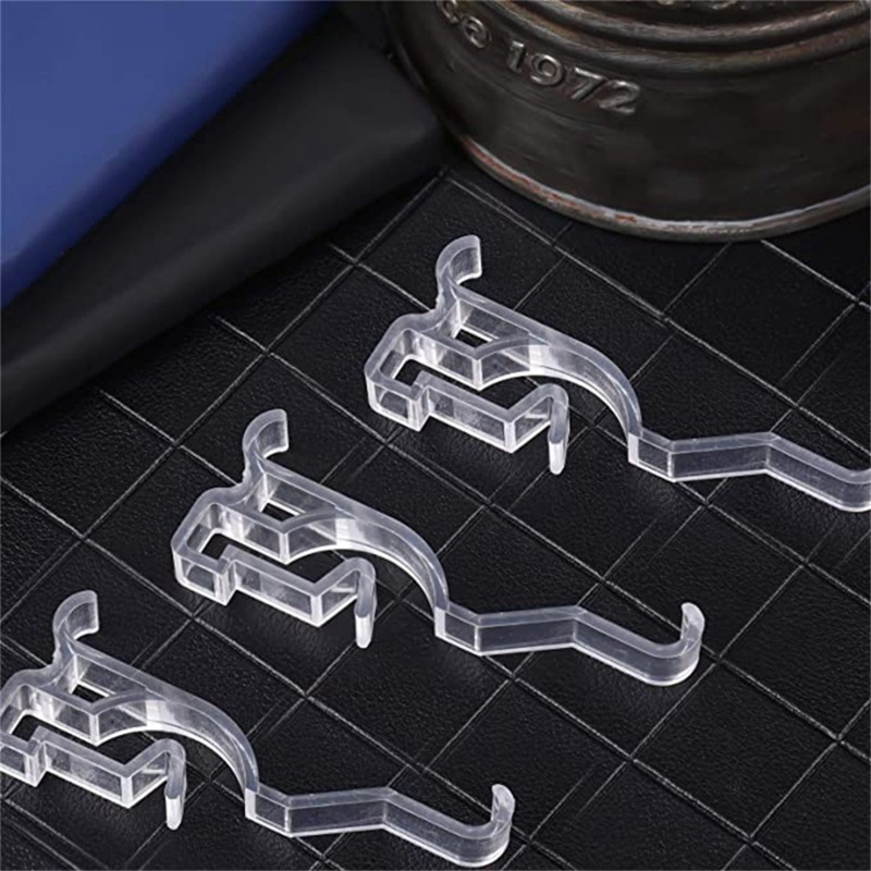 Set 10 Kẹp Rèm Cửa 2 5 Inch Bằng Nhựa Trong Suốt Cho Phòng Ngủ / Nhà Bếp / Văn Phòng