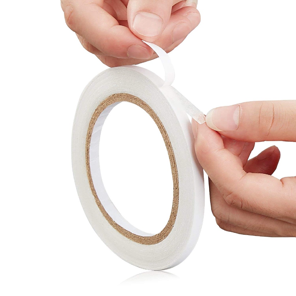 Cuộn Băng Keo Hai Mặt Màu Trắng Rộng 6mm Rộng 1 Cuộn Tiện Dụng