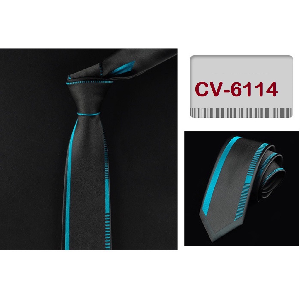 Cà vạt nam bản nhỏ 6cm phong cách sang trọng lịch sự cho công sở, cravat chú rể, Cravat dự tiệc, Cavat cao cấp CV-6114