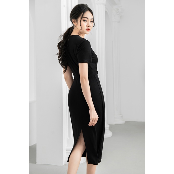 Đầm nữ dáng ôm thiết kế xẻ tà Gemmi fashion, DK8428