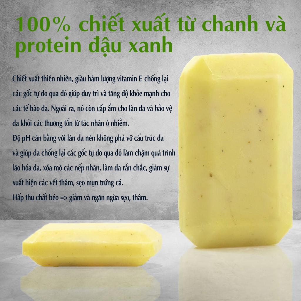 Xà Phòng 100% Protein Đậu Xanh Và Chiết Xuất Từ Chanh "Care Skin" - Thái Lan - 100g [Green Bean & Lemon Soap] | BigBuy360 - bigbuy360.vn