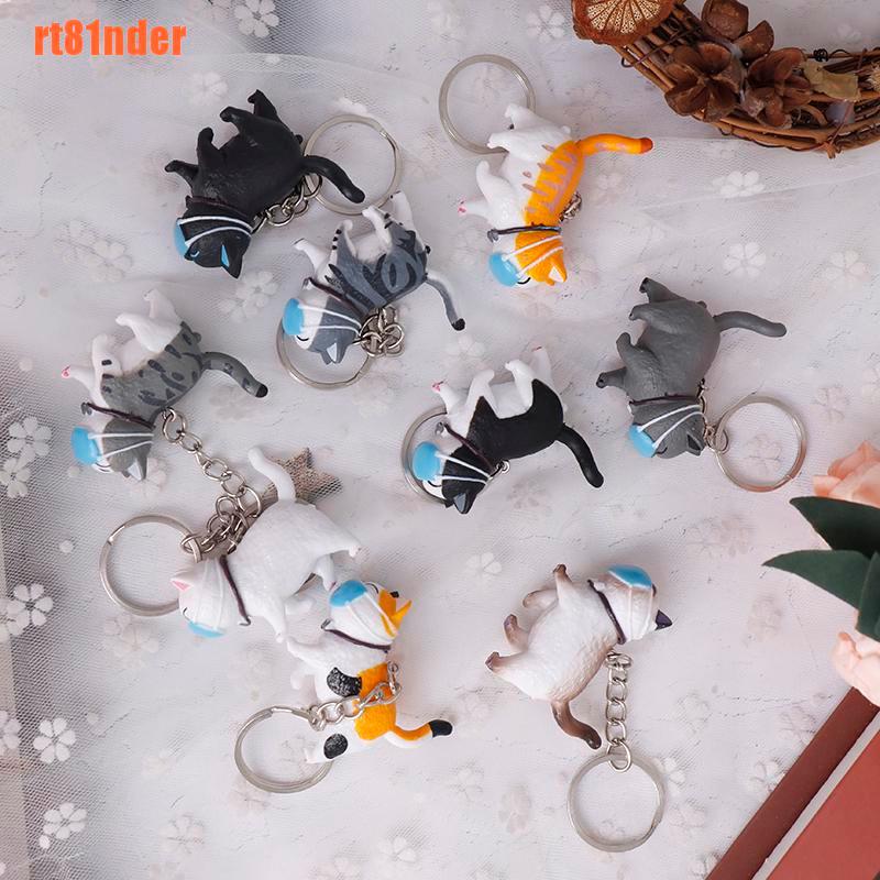 Móc Khóa Hình Mèo Che Mặt Dễ Thương