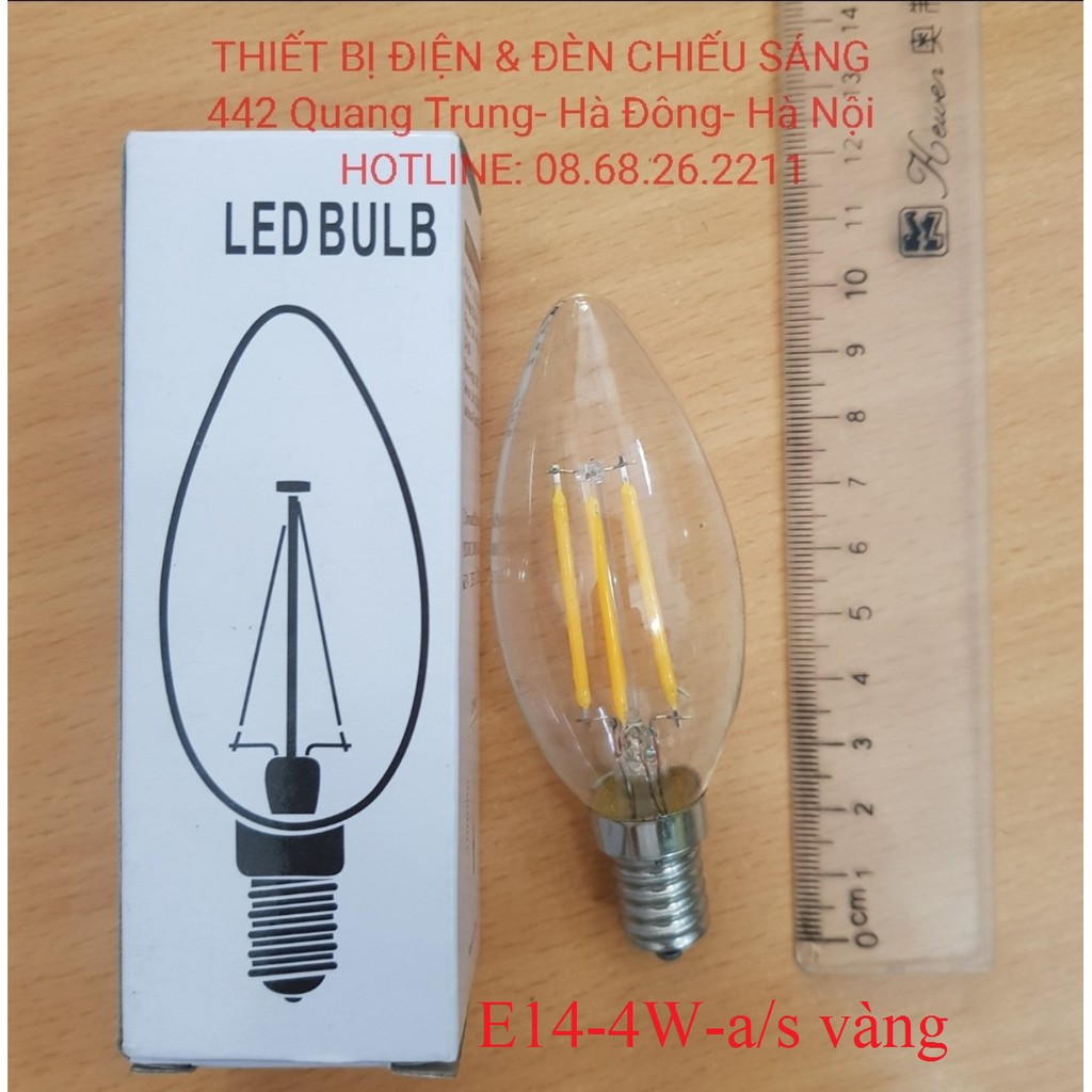 Bóng đèn led 4W- edison G45, A60,đui E14,E27 a/s vàng có bảo hành