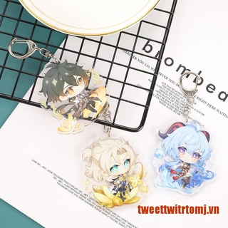 Twet Móc Khóa Genshin Va Chạm Venti Paimon Zhongli Diluc Klee Man Cho Nam