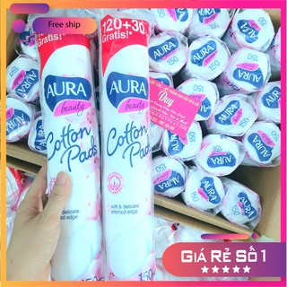 Bông Tẩy Trang Aura Beauty Cotton 150 miếng -  Sản Phẩm Chính Hãng