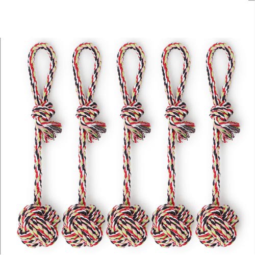 ĐỒ CHƠI DÂY THỪNG CHO THÚ CƯNG CHÓ MÈO Hình quả bóng có quay cầm Đường kính 7cm - Pet shop Uytinpro