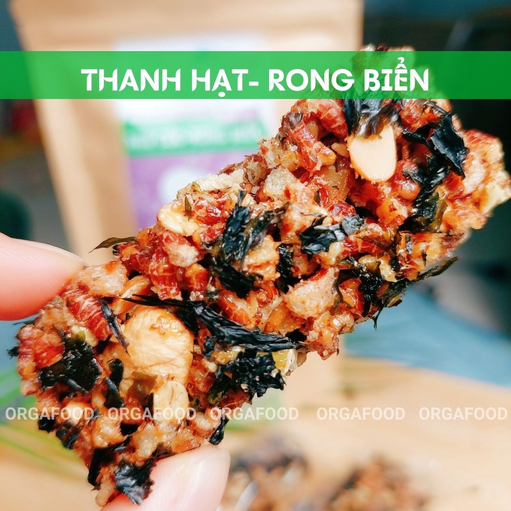 Thanh gạo lứt rong biển- hạt dinh dưỡng Oragfood, ăn vặt giảm cân, không đường, 8 thanh (~200gram), thơm, giòn, ngon