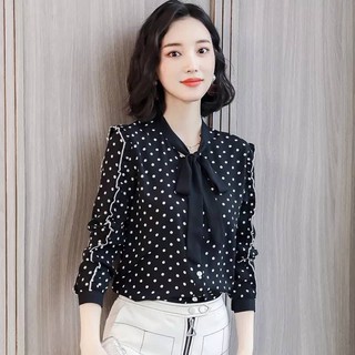 Bán sỉ áo sơ mi chấm bi vải lụa