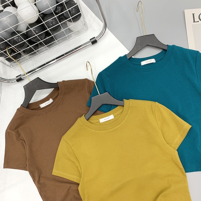 💘Áo phông trơn 2 dáng croptop, dài siêu đẹp