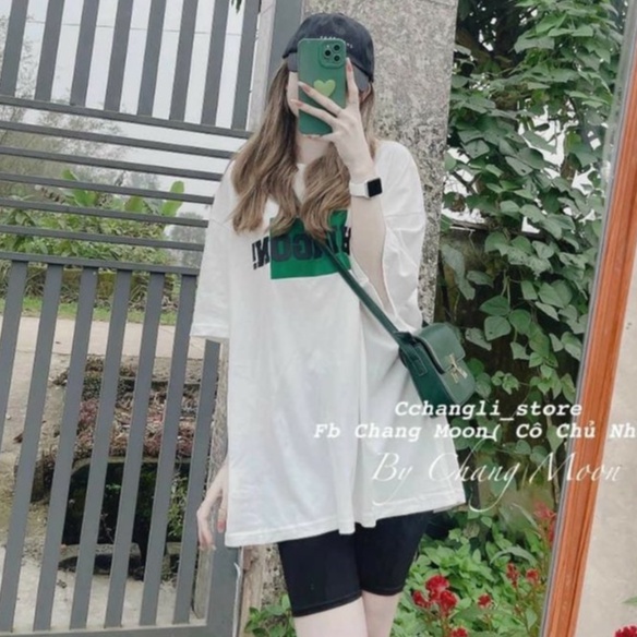 áo phông nữ form rộng cotton khô 3158 hình sao + in chữ