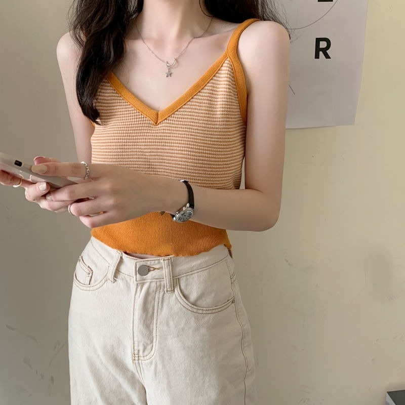 Áo Dệt Kim Không Tay Hở Lưng Thời Trang Mùa Hè Dành Cho Nữ