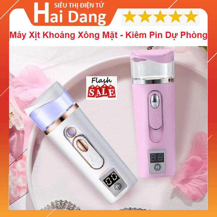 {Hot New} Máy Xịt Khoáng Xông Mặt Nano Mini Đo Độ Ẩm Da 2019