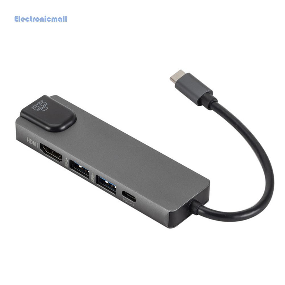 Bộ Chia Cổng Usb Type C Sang Hdmi 3.0 Pd Usb C Gigabit Rj45 5 Trong 1 Tiện Dụng