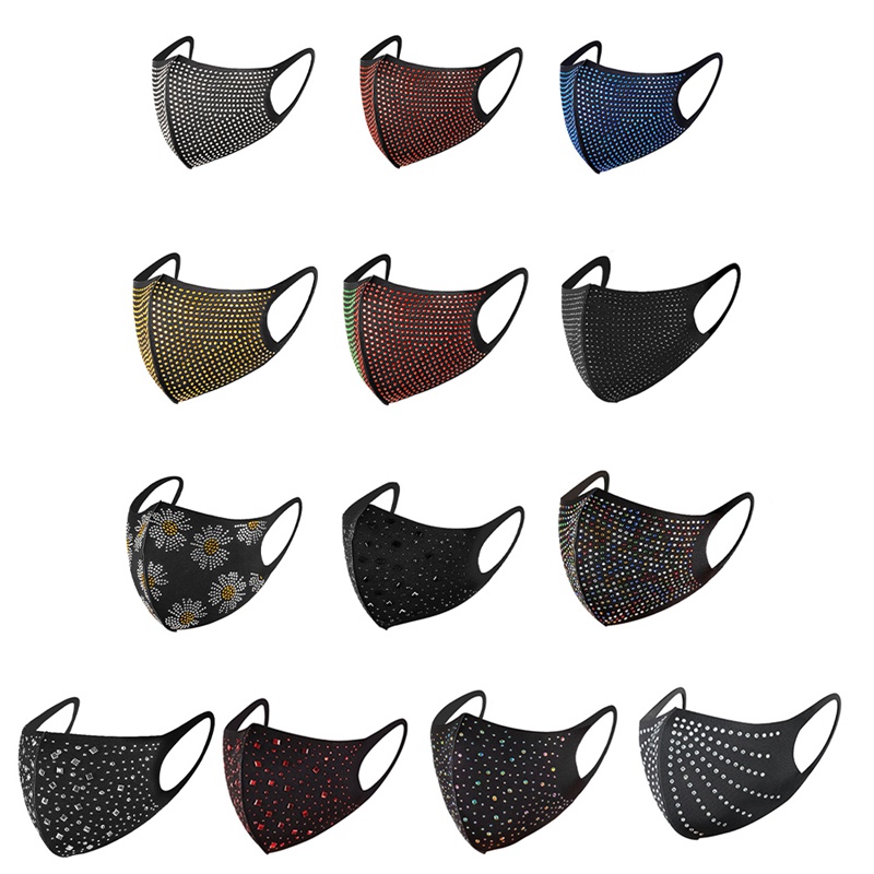 Khẩu trang thiết kế đính kim cương giả lấp lánh chống bụi bền bỉ | BigBuy360 - bigbuy360.vn