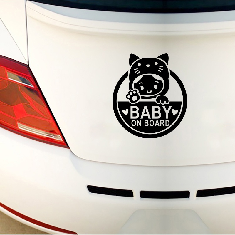 Miếng Dán Phản Quang Cảnh Báo BABY ON BOARD Chống Nước 15x17cm Cho Xe Hơi