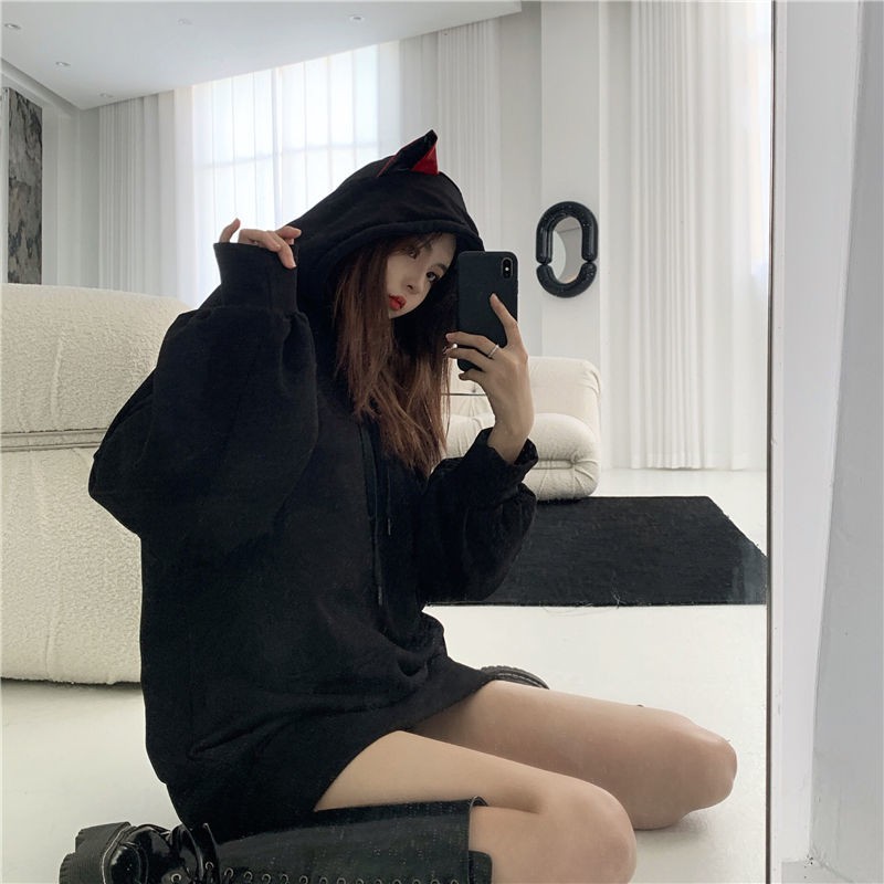 Áo hoodie tai mèo tay dài thời trang xinh xắn | BigBuy360 - bigbuy360.vn